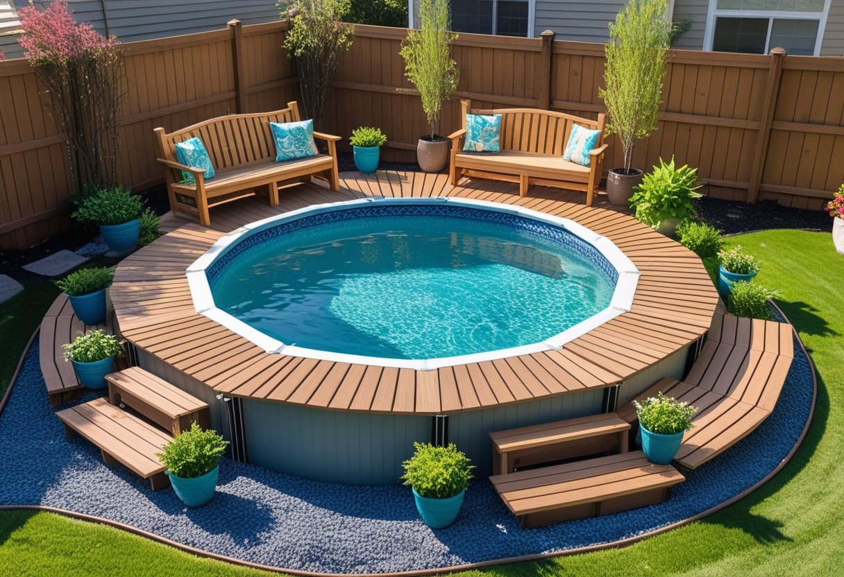 Above-Ground Pool Deck Ideas on a Budget
